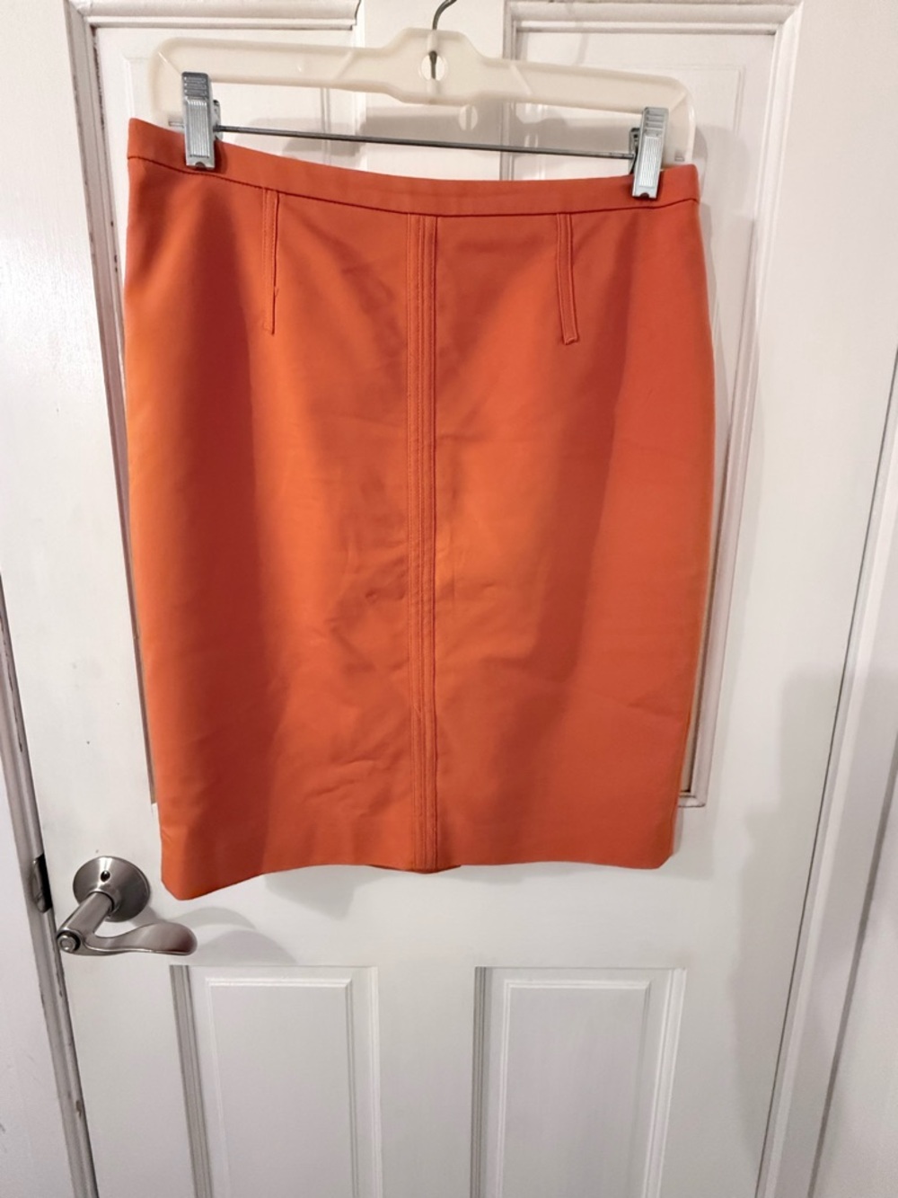 Ann Taylor Classic Orange Pencil Skirt